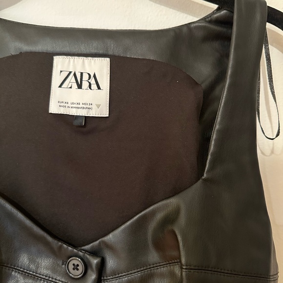 Zara Leather Button Down Corset Top - Picture 3 of 4